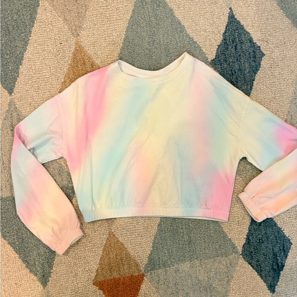 Pastel Tie-Dye Cropped Sweatshirt